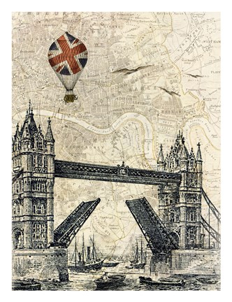 Framed Tower Bridge Balloon Print