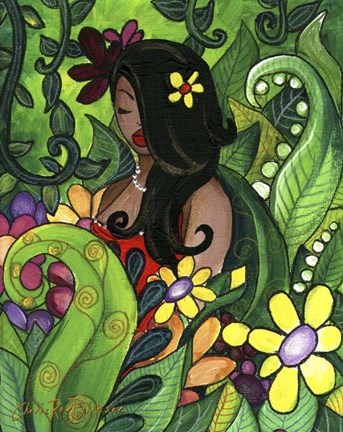 Framed Hawaiin Girl Print