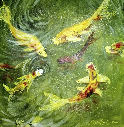 Framed Koi Fish Pond Print