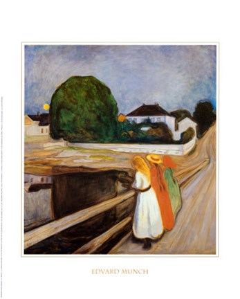 Framed Three Girls on a Bridge Print