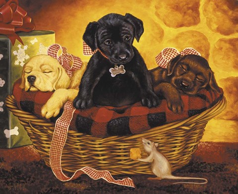 Framed Lab Basket Print