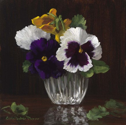 Framed Four Pansies Print