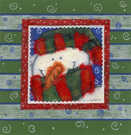 Framed Scarf Snowman 2 Print