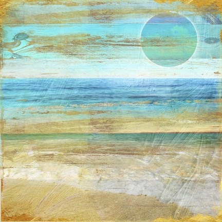 Framed Turquoise Moon Day Print