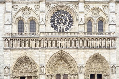 Framed Notre Dame Facade Details I Print