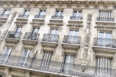 Framed Paris Apartement Building I Print