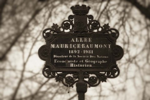 Framed Paris Street Name Sign Print