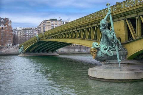 Framed Pont Mirabeau Spans The Seine River Print