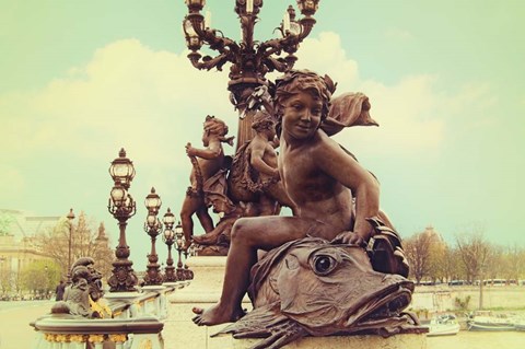 Framed Sculptures On Pont Alexandre III Print