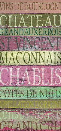 Framed Burgundy Wines Red Print