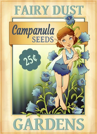 Framed Campanula Seeds Print