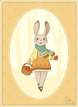 Framed Autumn Woodland Bunny Print