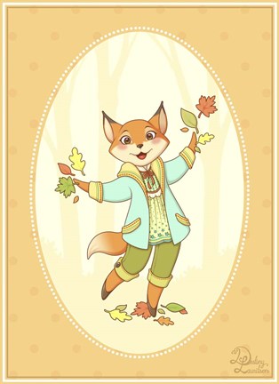 Framed Autumn Woodland Fox Print