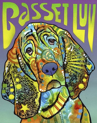 Framed Basset Luv Print