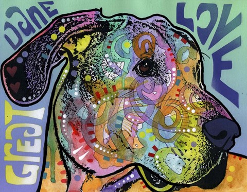 Framed Great Dane Love Print