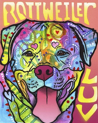 Framed Rottweiler  Luv Print