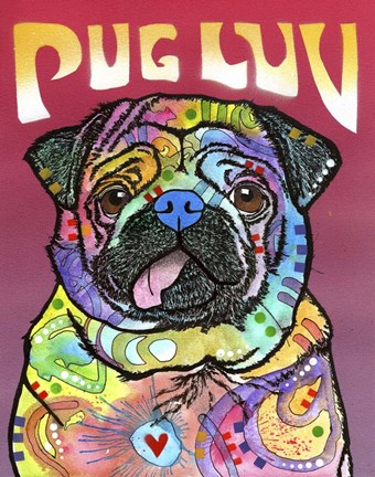 Framed Pug Luv Print