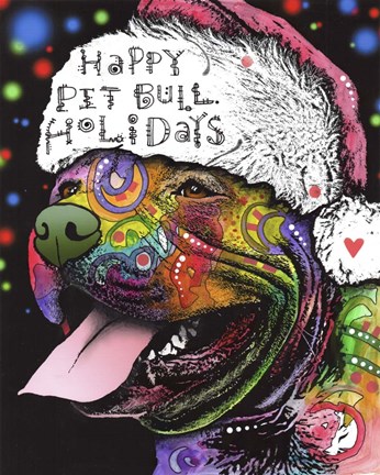 Framed Christmas Pitbull Print