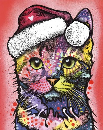 Framed Christmas Cat Print