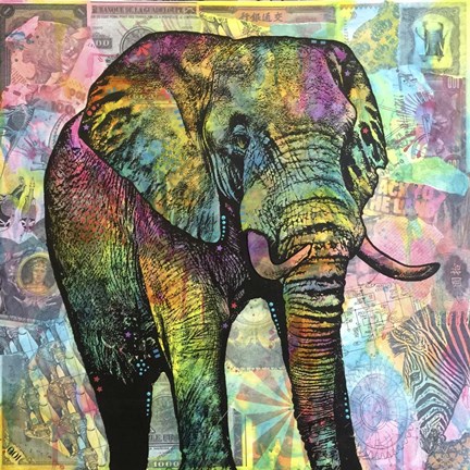 Framed Elephant Torn Print