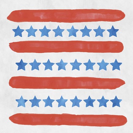 Framed Patriotic Pattern Print