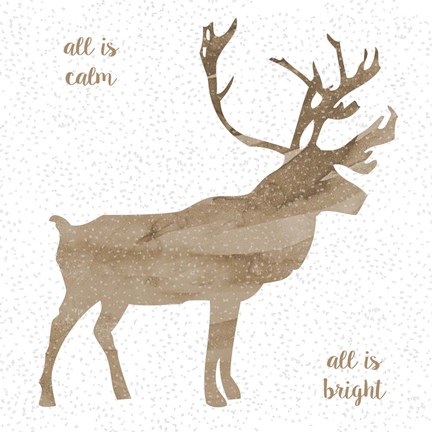 Framed Natural Reindeer F Print