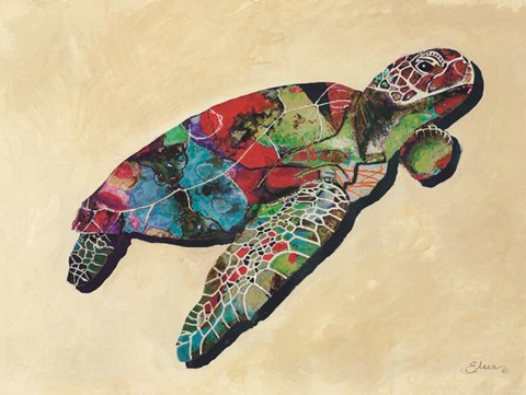 Framed Contemporary Turtle I Print