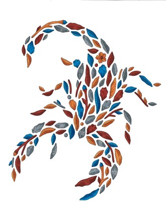 Framed Blooming Animals - Scorpion Print