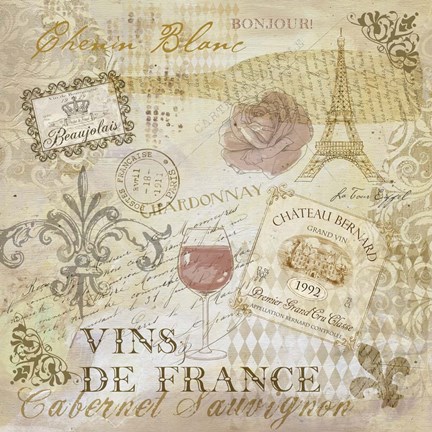 Framed French Wine Print