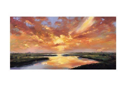 Framed Sunset Reflection Print