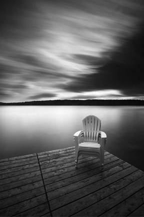 Framed Vacationland (Three Stacked Chairs) Print