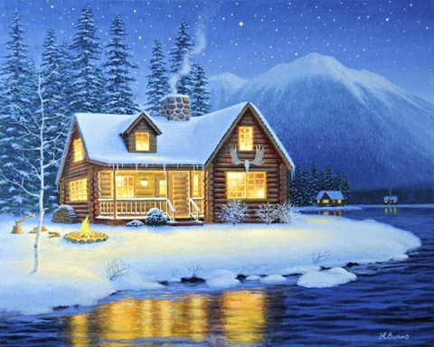 Framed Starlight Cabin Print