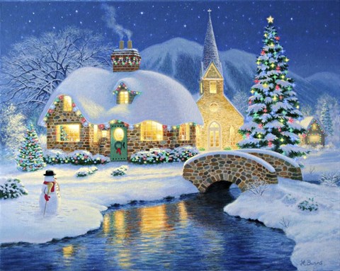 Framed Starlight Village Print