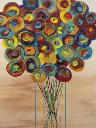 Framed Abstract Flowers 6 Print