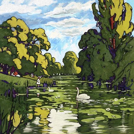 Framed Pop London Landscape Gardens Print