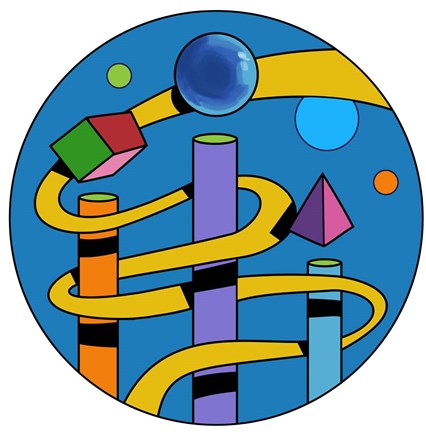 Framed Yellow Ramp Circle Print