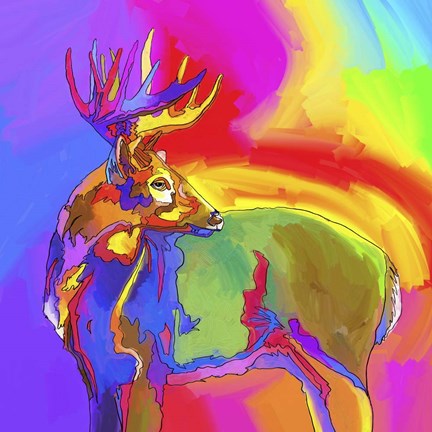 Framed Pop Art - Deer 1 Print