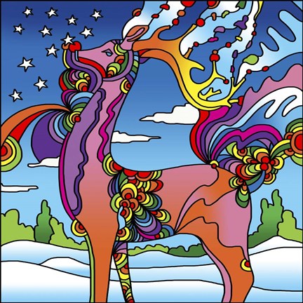 Framed Pop Art Reindeer Print