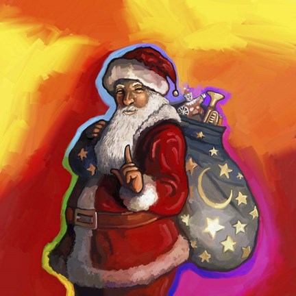 Framed Pop Art Santa Print