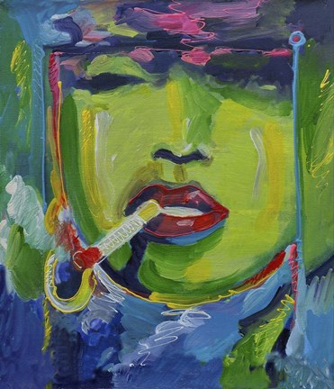 Framed Madonna Smoking Print