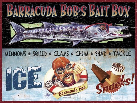 Framed Barracuda Bob Print