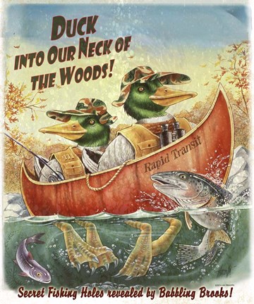 Framed Duck Canoe Print