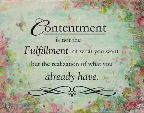 Framed Contentment (floral theme) Print