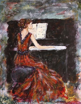 Framed Playing Chopin Print
