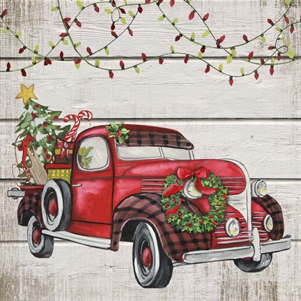 Framed Vintage Christmas Truck-A Print