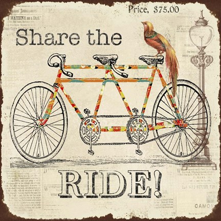Framed Share the Ride Print