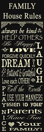 Framed Family Rules Print