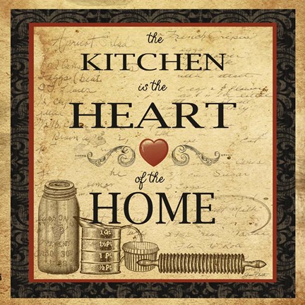 Framed Kitchen Heart Vignette Print