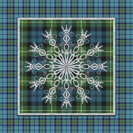 Framed Plaid Snowflakes Print