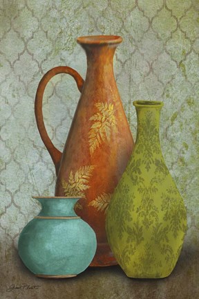 Framed Still Life Vases Print
